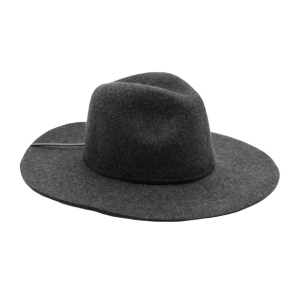 Banana Republic Charcoal Gray Slick Felt Wool Fedora Hat